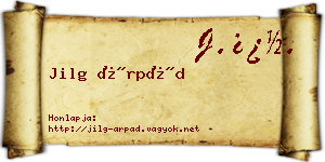 Jilg Árpád névjegykártya